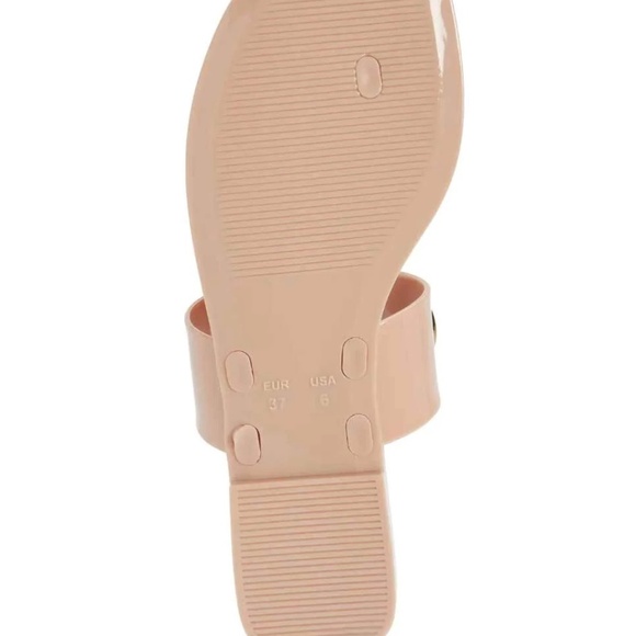 NWT Anthropologie Jeffrey Campbell A Lil Bit Sandal In Natural Shiny 8 - Picture 4 of 7